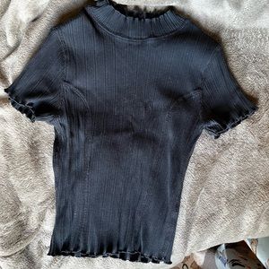 Black Crop Mini Turtle Neck